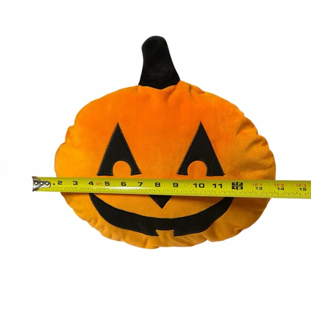 Halloween Jack O Lantern Pumpkin Pillow Plush Orange Stuffed Animal Decor Toy
